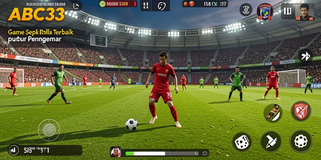 Tampilan gameplay menegangkan dalam <strong>ABC33</strong> dengan aksi sepak bola yang realistis.