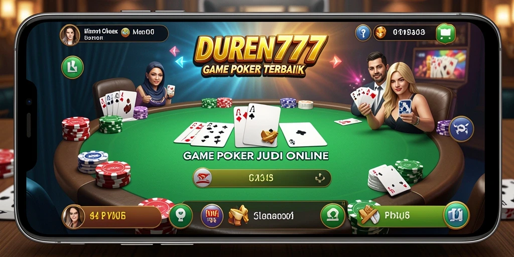 Tampilan gameplay seru dari DUREN777 dengan aksi poker yang mendebarkan.