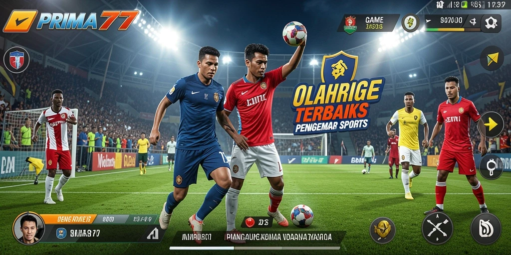Screenshot utama PRIMA77 menampilkan serunya gameplay olahraga.