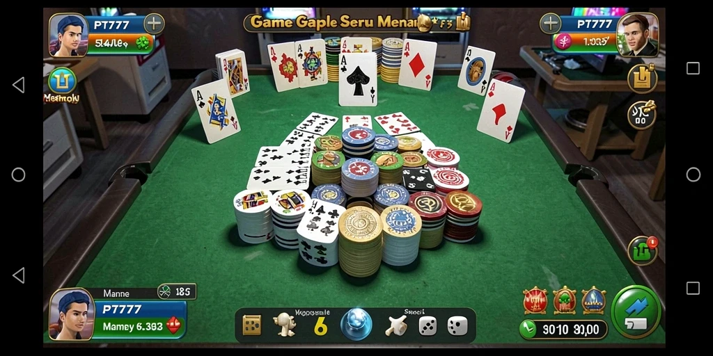 Tampilan gameplay PT777 dengan suasana seru permainan Gaple.