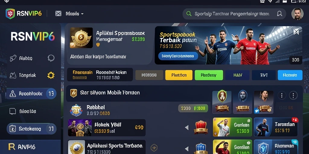 Tampilan menampilkan antarmuka RSNVIP6 dengan taruhan langsung pada berbagai pertandingan.