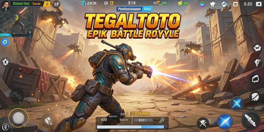 Tangkapan layar gameplay TEGALTOTO menunjukkan aksi seru dalam Battle Royale.